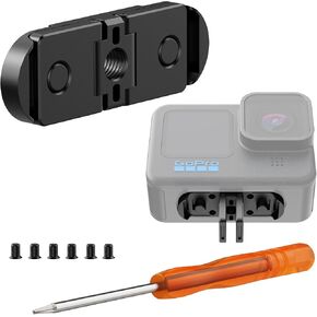 HSU Replacement Folding Fingers Compatible with GoPro Hero 12/11/10/9/8 Black/Go Pro Max, Replacement Adapter Mount with 1/4 Tripod Connector Port (Not for Go Pro Hero 13)
