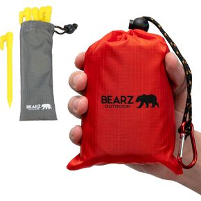 Red 55 x 60 inches Modern Polyester Synthetic Water-Resistant Travel Blanket, Waterproof, Sandproof, Compact, Camping, Hiking, Outdoor Living