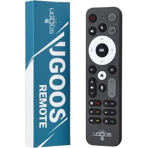 BT Remote Control UR02 Remote Infrared and Bluetooth Connection, for Ugoos TV Box, Built-in Microphone for Voice Search, Gyro Sensing, Black