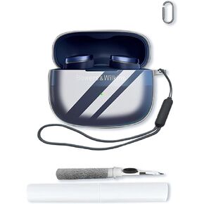 Case for Bowers & Wilkins Pi8 /Pi6 Wireless Earbuds,Soft Protective,Shockproof, BOVUGAC High Transparency TPU Case Cover for B&W Pi8 and Pi6 with Keychain & Cleaning Kit & Lanyard-Clear