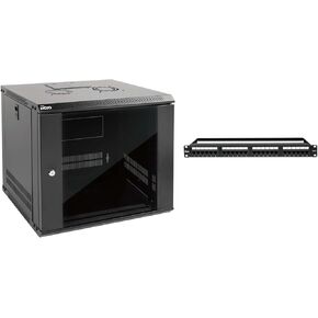 Tecmojo 9U Wall Mount Server Cabinet & 24 Port Patch Panel