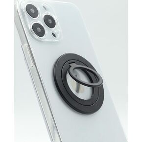Phone Grip for Magsafe Charging,Strong Adhesive Finger Phone Ring Holder Compatible Wireless Charging (Black)