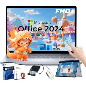 Dell Inspiron 14 Premium 2-in-1 Laptop - Intel 7 150U(up to 5.4Ghz) | 14" FHD+ Touch | Fingerprint Reader | Backlit Keyboard | Win 11 Pro w/Office Lifetime & CD/DVD Drive (32GB RAM | 2TB SSD)