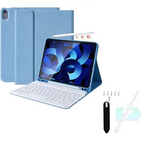 KBCASE IPAD AIR 5th Generation مع لوحة المفاتيح ، علبة لوحة مفاتيح 10.9 بوصة لـ iPad Air 5th Gen 2022/iPad Air 4th Gen 2020/iPad Pro 11 2018 & iPad Pencil 9th/10th Generation مع رفض النخيل