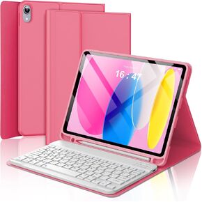 iPad 10th Generation Case with Keyboard, Magnetic Wireless Detachable Keyboard, Thin & Light, Smart Folio Cover with Pencil Holder for iPad 10th Generation 2022 10.9 inch, Auto Sleep/Wake, Dark Green