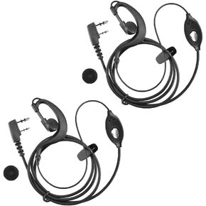 Universal walkie-Talkie Headset Set of Two, Suitable for 2-pin Kenwood Two-Way walkie-talkies, Suitable for Baofeng UV-5R BF-888s BF-F8HP UV-82 UV-82HP
