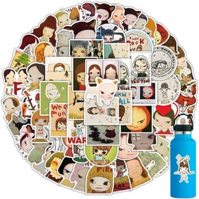 104pcs Yoshitomo Nara Stickers Pack,Aesthetic Vinyl Waterproof Decals for Water，Cute Cartoon Vinyl Decals for Water Bottle，Skateboard，Luggage，Hydroflasks，Cute Gifts for Kids