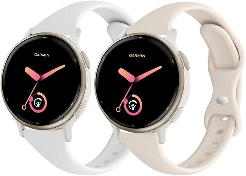 Slim Silicone Watch Bands Compatible with Garmin Vivoactive 5 / Vivoactive 3, 20mm Thin Soft Narrow Sport Strap for Garmin Venu/Venu Sq/Venu 2 Plus/Forerunner 165/55/245 Music Women (2 Pack) in Kuwait