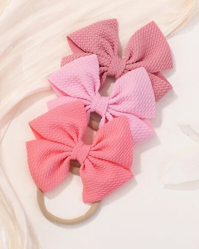 jollybows 30pcs Baby Girls Hair Bows Headband Nylon Hair Band Elastic Hair Accessories for Kids Infants Toddlers in Saudi Arabia