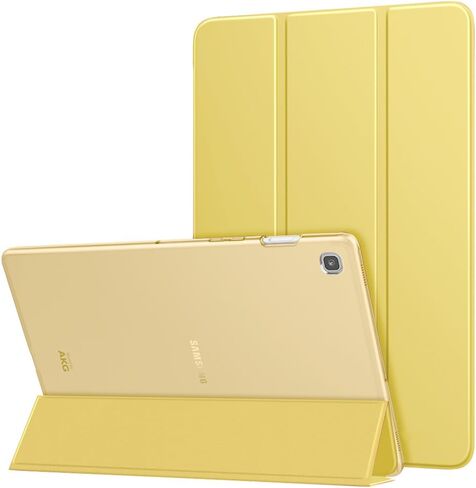 حافظة MoKo تناسب سامسونج جالاكسي تاب S5e 2019، غطاء رفيع للغاية ورفيع ثلاثي الطي مع ظهر بلوري مع تنبيه تلقائي ونوم لجهاز جالاكسي تاب S5e SM-T720/SM-T725 2019 اللوحي - أسود in Kuwait