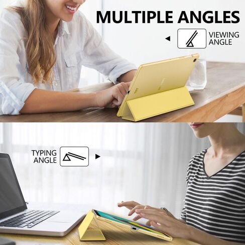 حافظة MoKo تناسب سامسونج جالاكسي تاب S5e 2019، غطاء رفيع للغاية ورفيع ثلاثي الطي مع ظهر بلوري مع تنبيه تلقائي ونوم لجهاز جالاكسي تاب S5e SM-T720/SM-T725 2019 اللوحي - أسود in Kuwait