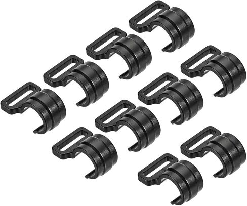 10 Pack C-Clips Clamps for Tent Pole - Plastic Clips Tent Hook Awning Clamps Fasteners, Apply to Camping Hiking (11mm, Black) in Saudi Arabia