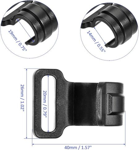 10 Pack C-Clips Clamps for Tent Pole - Plastic Clips Tent Hook Awning Clamps Fasteners, Apply to Camping Hiking (11mm, Black) in Saudi Arabia
