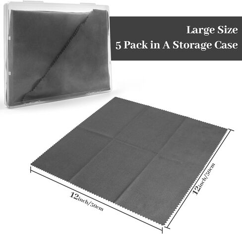 Microsuede Gun Cloth Lint Free - 12"x12" Gun Cleaning Cloth Large Gun Cleaning Rags - Soft, Highly Absorbent Gun Cleaning Supply Cloth - Washable Durable Microfiber Cloth for Guns - 3 Pack, Dark Gray in Saudi Arabia