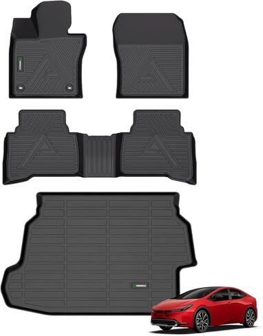 ANBINGO®-سجادات الأرضية تناسب 2016-2022 Toyota Prius، تناسب 2017-2021 Toyota Prius Prime، (لا تناسب Prius C & Prius V) - سجادات أرضية Prius الأمامية والصف الثاني لملحقات Toyota Prius - أسود in Kuwait