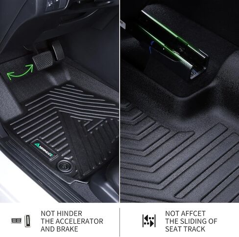 ANBINGO®-سجادات الأرضية تناسب 2016-2022 Toyota Prius، تناسب 2017-2021 Toyota Prius Prime، (لا تناسب Prius C & Prius V) - سجادات أرضية Prius الأمامية والصف الثاني لملحقات Toyota Prius - أسود in Kuwait