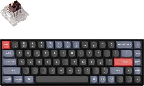 Keychron K6 Pro Wireless Custom Mechanical Keyboard, QMK/Launcher Programmable Macro, Hot-Swappable Keychron K Pro Brown Switch, 65% Layout White Backlit Office Keyboard for Mac Windows Linux in Saudi Arabia