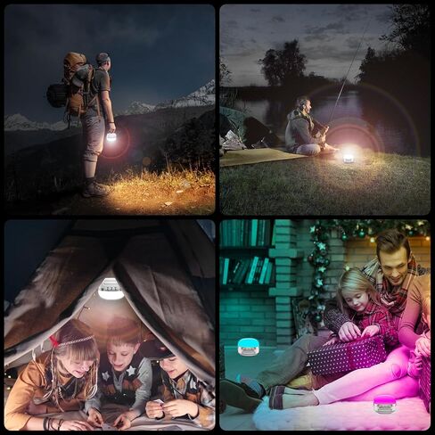 LED Camping Lantern Rechargeable 1000LM, Up to 300H Running Time Camping Tent Light, 6700mAh Emergency hanging Light for Hurricane, Power Outages, Home, Hiking, Water-Resistant, Black in Kuwait