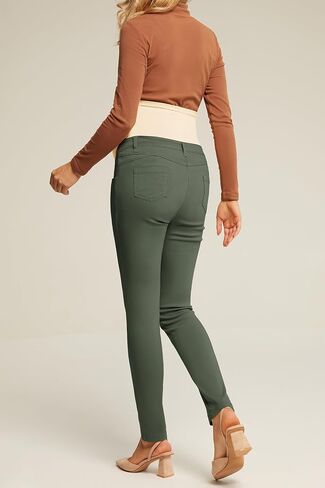 Maternity Pants Extender Maternity Leggings Over The Belly Comfy Pants with Pockets Black 2XL in Saudi Arabia