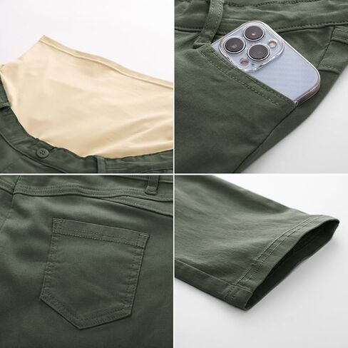 Maternity Pants Extender Maternity Leggings Over The Belly Comfy Pants with Pockets Black 2XL in Saudi Arabia