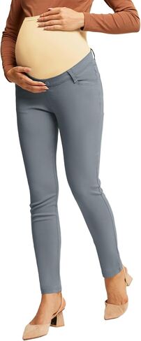 Maternity Pants Extender Maternity Leggings Over The Belly Comfy Pants with Pockets Black 2XL in Saudi Arabia