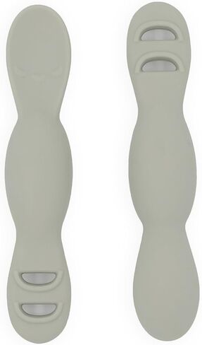 Yes Baby Goods All You-Tensil (عبوتان) | ملعقة وغطاس سيليكون لفطام الطفل وبوريه | صممه متخصص في التغذية لدعم نمو الطفل | 4+ أشهر (اليشم الباهت) in Kuwait