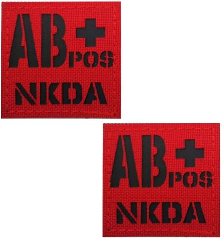IR Reflective Tactical Blood Type Replacement for Red AB Positive NKDA POS Patch Nylon Military Morale Badge for Outdoors (Replacement for Red AB Positive) in Saudi Arabia