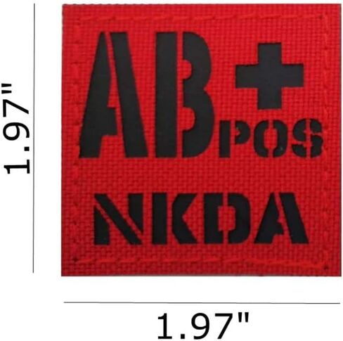 IR Reflective Tactical Blood Type Replacement for Red AB Positive NKDA POS Patch Nylon Military Morale Badge for Outdoors (Replacement for Red AB Positive) in Saudi Arabia