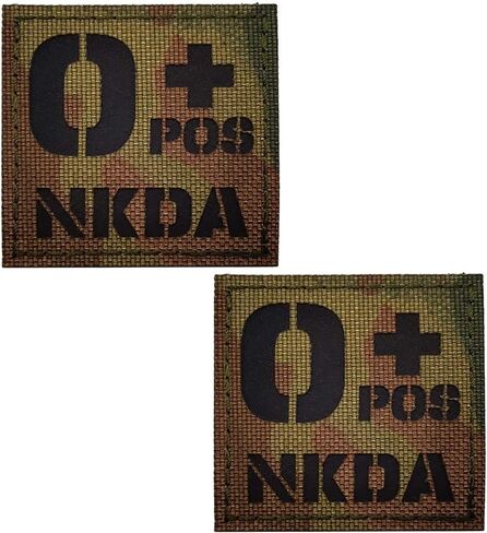 IR Reflective Tactical Blood Type Replacement for Red AB Positive NKDA POS Patch Nylon Military Morale Badge for Outdoors (Replacement for Red AB Positive) in Saudi Arabia