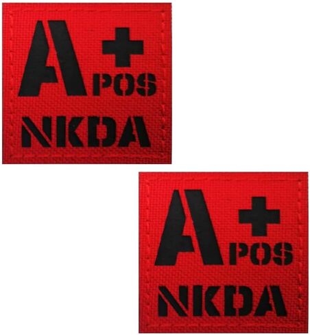 IR Reflective Tactical Blood Type Replacement for Red AB Positive NKDA POS Patch Nylon Military Morale Badge for Outdoors (Replacement for Red AB Positive) in Saudi Arabia