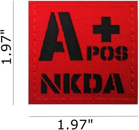 IR Reflective Tactical Blood Type Replacement for Red AB Positive NKDA POS Patch Nylon Military Morale Badge for Outdoors (Replacement for Red AB Positive) in Saudi Arabia