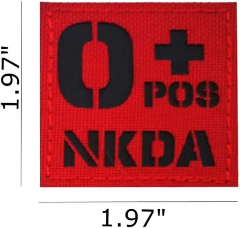 IR Reflective Tactical Blood Type Replacement for Red AB Positive NKDA POS Patch Nylon Military Morale Badge for Outdoors (Replacement for Red AB Positive) in Saudi Arabia