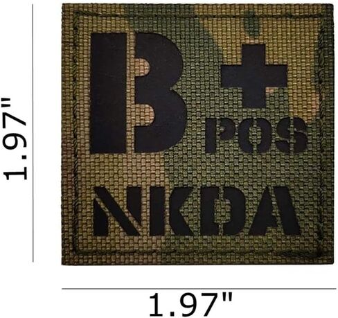 IR Reflective Tactical Blood Type Replacement for Red AB Positive NKDA POS Patch Nylon Military Morale Badge for Outdoors (Replacement for Red AB Positive) in Saudi Arabia