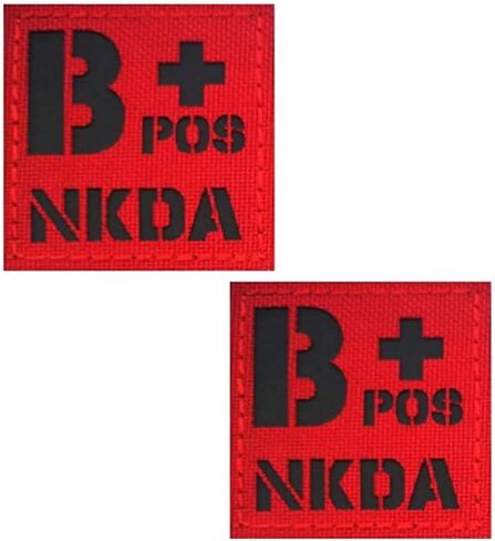IR Reflective Tactical Blood Type Replacement for Red AB Positive NKDA POS Patch Nylon Military Morale Badge for Outdoors (Replacement for Red AB Positive) in Saudi Arabia