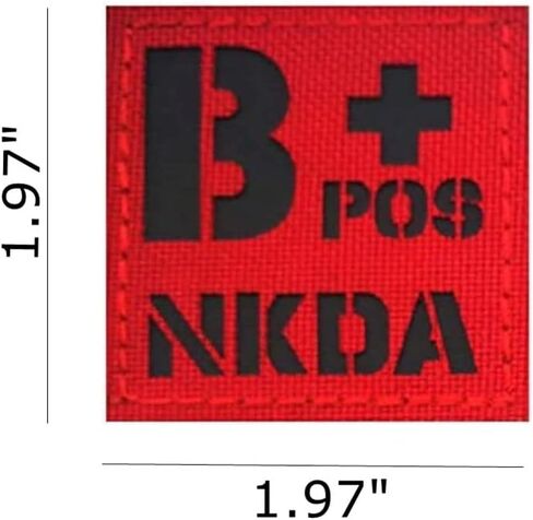 IR Reflective Tactical Blood Type Replacement for Red AB Positive NKDA POS Patch Nylon Military Morale Badge for Outdoors (Replacement for Red AB Positive) in Saudi Arabia