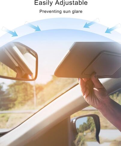 Left Driver Side Sun Visor Fit for Nissan Sentra 2013 2014 2015 2016 2017 2018 2019, Sun Protection Shade with Makeup Mirror Replace 96401-3SG8A, Gray in Kuwait