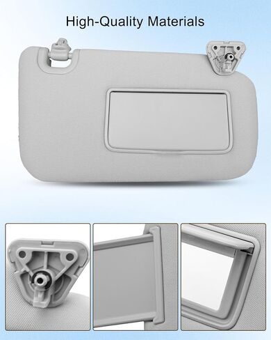 Left Driver Side Sun Visor Fit for Nissan Sentra 2013 2014 2015 2016 2017 2018 2019, Sun Protection Shade with Makeup Mirror Replace 96401-3SG8A, Gray in Kuwait