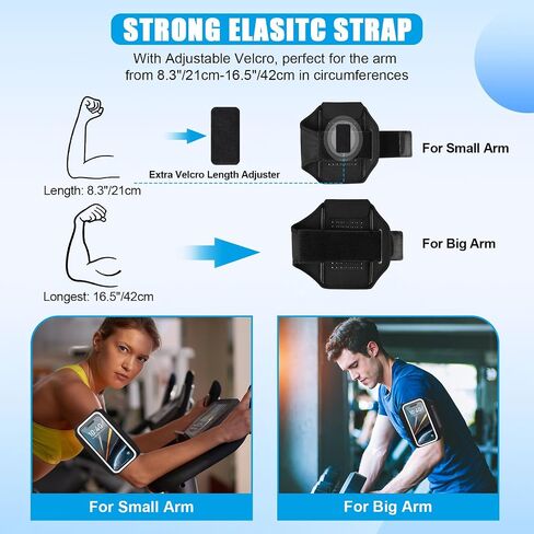 Running Armband for iPhone 15/14/13 Pro/Plus & Galaxy S20/S10, 3D Design Cell Phone Armband with Earphone Pouch Card Slot & Key Pockets, Water Resistant Sports Phone Holder Up to 6.9" Phones in Kuwait
