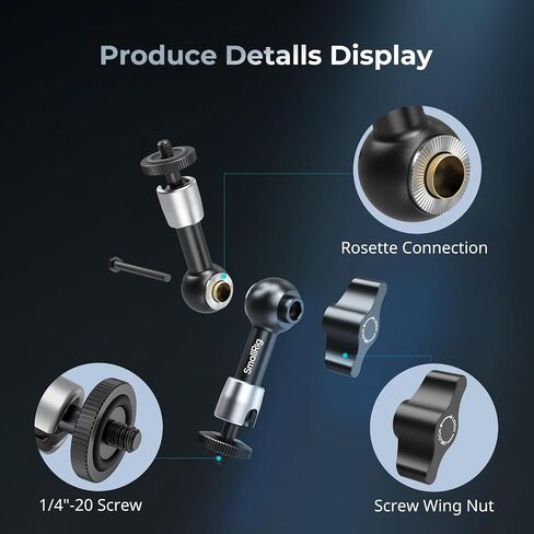 SmallRig 5.5 Inches Adjustable Friction Articulating Magic Arm, with Both 1/4" Screw for LCD Monitor/LED Lights - 2065B in Saudi Arabia