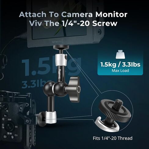 SmallRig 5.5 Inches Adjustable Friction Articulating Magic Arm, with Both 1/4" Screw for LCD Monitor/LED Lights - 2065B in Saudi Arabia