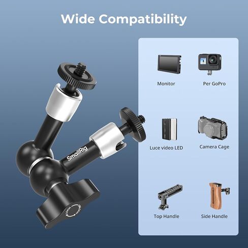 SmallRig 5.5 Inches Adjustable Friction Articulating Magic Arm, with Both 1/4" Screw for LCD Monitor/LED Lights - 2065B in Saudi Arabia