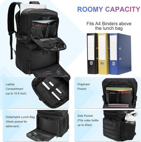 BERTASCHE Lunch Backpack, Laptop Backpack 15.6 inch Work Backpack w/Insulated Cooler Lunch box for Men Women, Casual Daypack for Work Commuter Picnic College in Kuwait