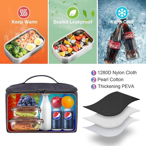 BERTASCHE Lunch Backpack, Laptop Backpack 15.6 inch Work Backpack w/Insulated Cooler Lunch box for Men Women, Casual Daypack for Work Commuter Picnic College in Kuwait