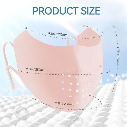 Sun Protection Face Cover UPF 50+ UV Face Mask with Ear Loops Ice Silk Half UV Face Covering Washable Reusable Motorcycle Running Riding Exercise Breathable Golf Sports Face Shield for Women Black in Kuwait