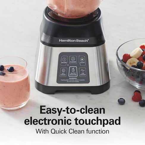 Hamilton Beach Smoothie Smart Blender with 5 Functions Including Auto-Cycle For Shakes & Smoothies, 40oz Glass Jar Dial, Stainless Steel (56208) in Kuwait