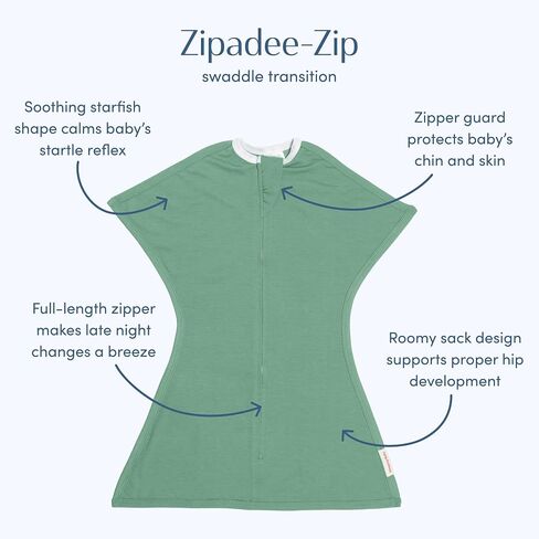 SleepingBaby Zipadee-Zip Transition Swaddle 2-Pack - Starfish Design for Self-Soothing & Better Sleep - Ideal for Rolling Babies - Ballet Pink/Poppy, Medium (6-12 Mo) in Saudi Arabia