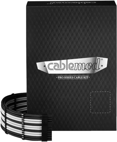 CableMod C-Series Pro ModMesh Sleeved 12V-2x6 12VHPWR Dual StealthSense Cable Kit for Corsair Type 5 RMX Shift (Black + White) in Kuwait