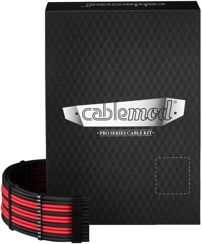 CableMod C-Series Pro ModMesh Sleeved 12V-2x6 12VHPWR Dual StealthSense Cable Kit for Corsair Type 5 RMX Shift (Black + White) in Kuwait