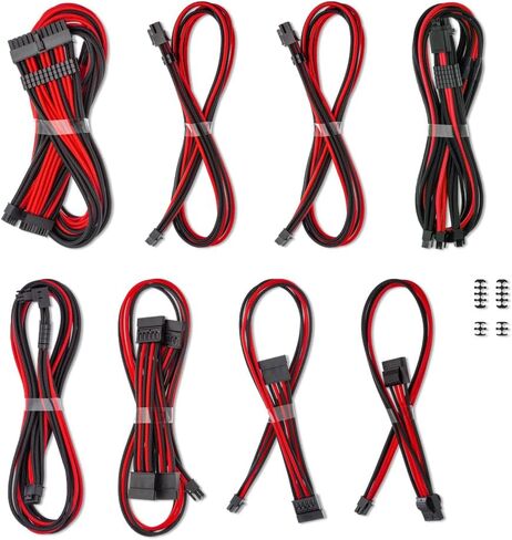 CableMod C-Series Pro ModMesh Sleeved 12V-2x6 12VHPWR Dual StealthSense Cable Kit for Corsair Type 5 RMX Shift (Black + White) in Kuwait