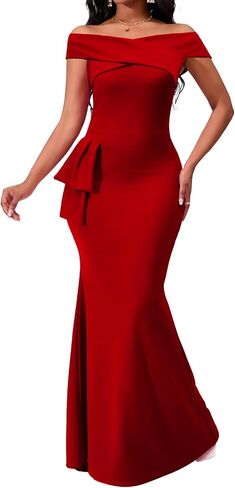 VisiChenup Elegant Formal Dresses for Women Sexy Cocktail Wedding Guest Evening Party Long Maxi Dress in Kuwait